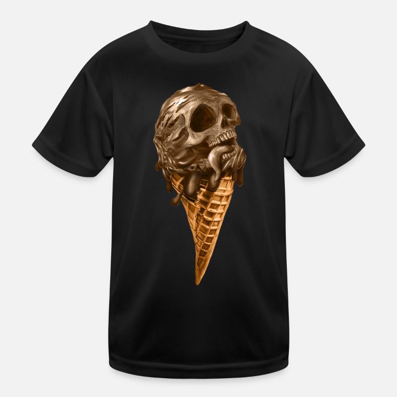 Softeis mit ätherischem Totenkopf Kinder Funktions-T-Shirt