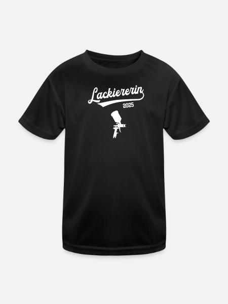Lackiererin 2025 Ausbildung Lehre Lackierer Frauen - Kinder Funktions-T-Shirt - Schwarz - Vorne