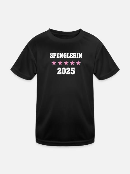 Spenglerin 2025 Neuer Job Arbeit Ausbildung Lehre - Kinder Funktions-T-Shirt - Schwarz - Vorne