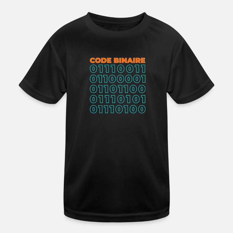 Code binaire - T-shirt sport Enfant - noir