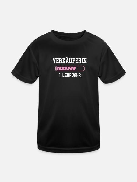 Verkäuferin Ausbildung 1 Lehrjahr Ausbildungsjahr - Kinder Funktions-T-Shirt - Schwarz - Vorne