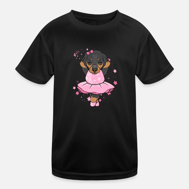Dachshund Ballerina Kids Functional T-Shirt