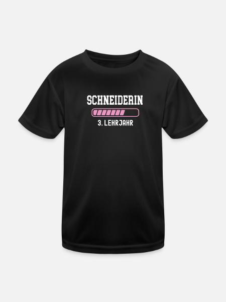 Schneiderin Ausbildung 3 Lehrjahr drittes Jahr - Kinder Funktions-T-Shirt - Schwarz - Vorne