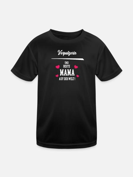 Verputzerin Beste Mama Muttertag Geburtstag - Kinder Funktions-T-Shirt - Schwarz - Vorne