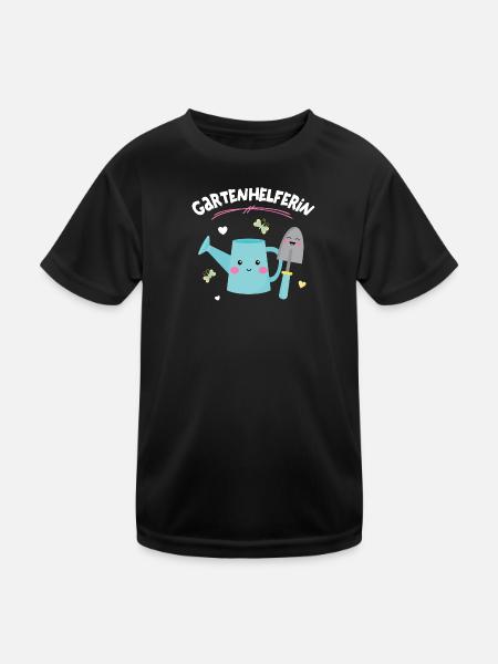 Gartenhelferin Gärtnern Gärtnerin Hobbygärtnerin - Kinder Funktions-T-Shirt - Schwarz - Vorne