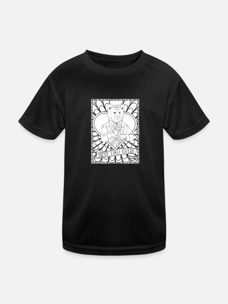 Retro Best Dad Ever Vintage Bär im königlichen Kostüm - Kinder Funktions-T-Shirt - Schwarz - Vorne