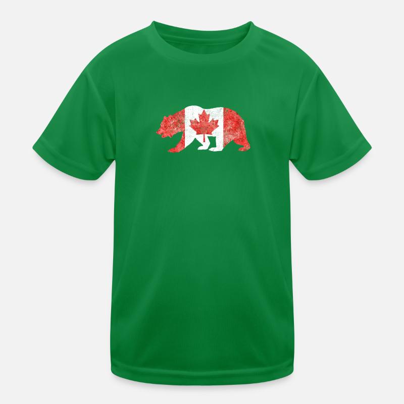 Souvenir du Canada - Drapeau du Canada dans les contours de l’ours T-shirt sport Enfant
