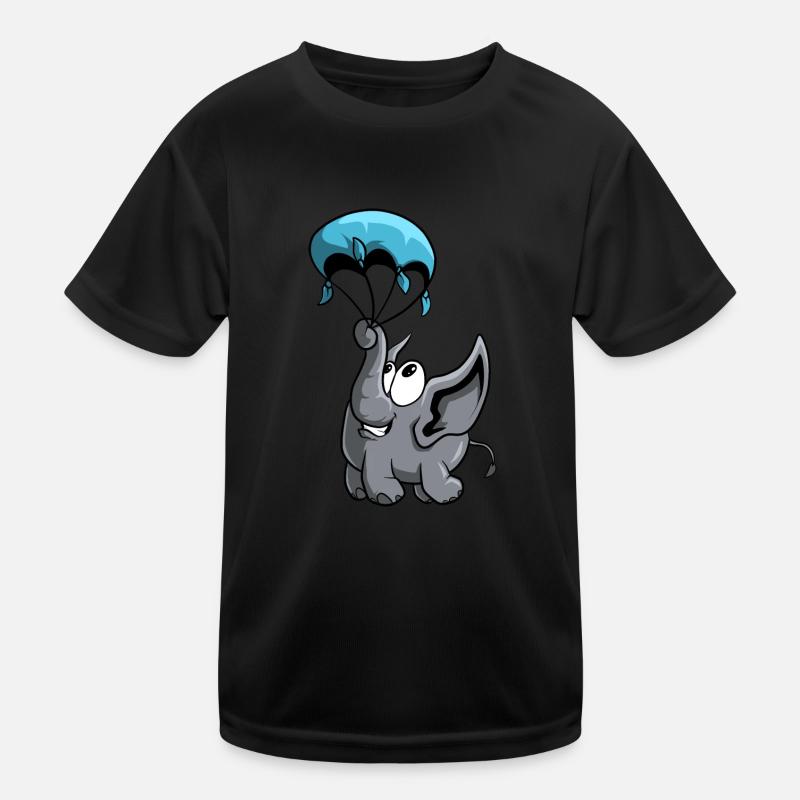 Baby Elefant mit einem Fallschirm Kinder Funktions-T-Shirt