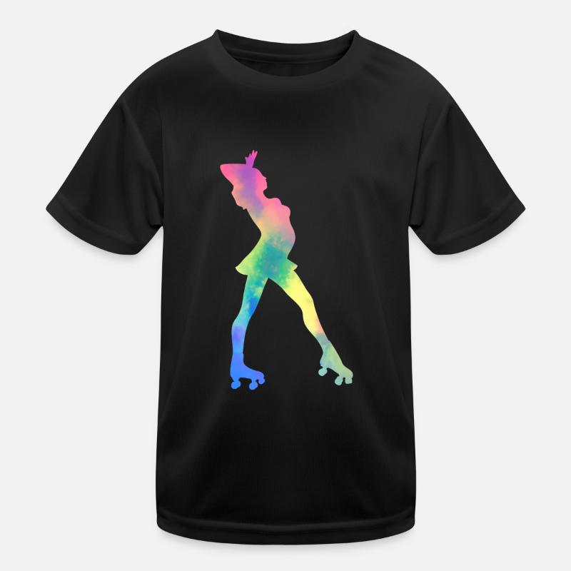 Girl rollerblading inline skating rollerblading Kids Functional T-Shirt