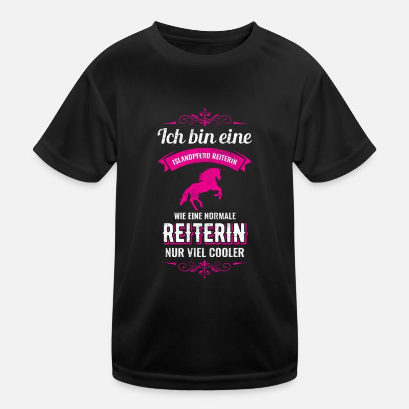 Isländer Islandpferd Pferd Reiterin Geschenk Kinder Funktions-T-Shirt