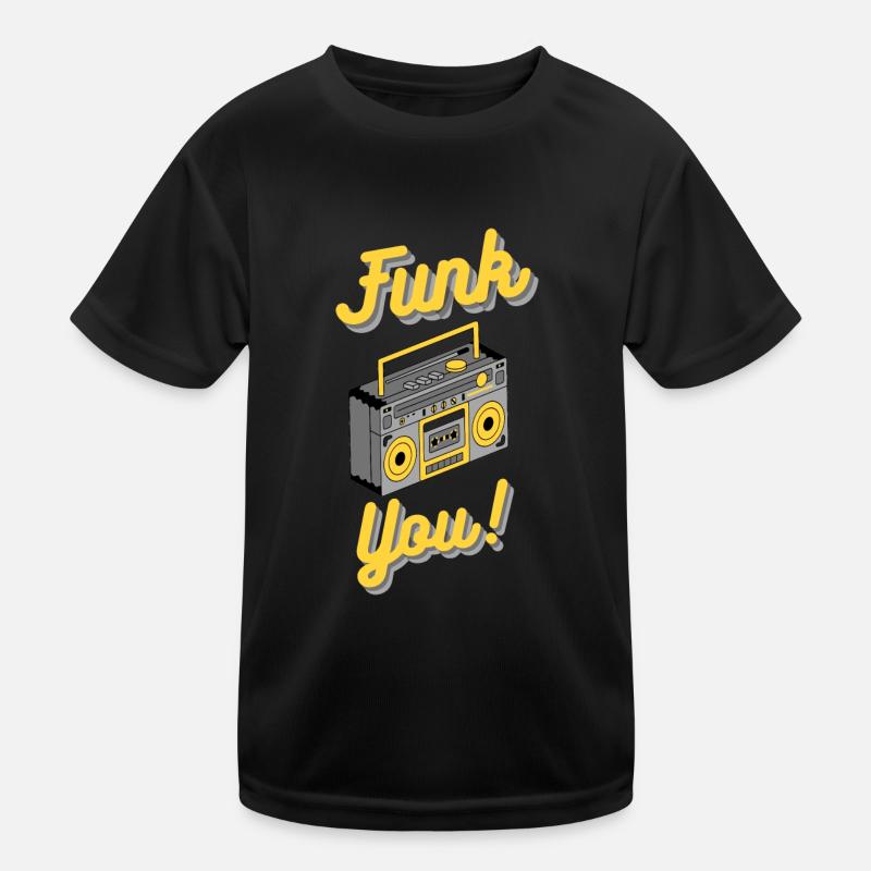 Funk You - Kinder Funktions-T-Shirt - Schwarz
