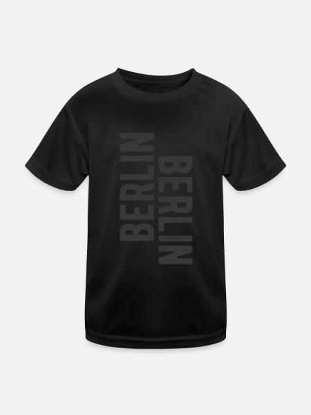Berlin Schriftzug Berliner Berlinerin Spruch - Kinder Funktions-T-Shirt - Schwarz - Vorne