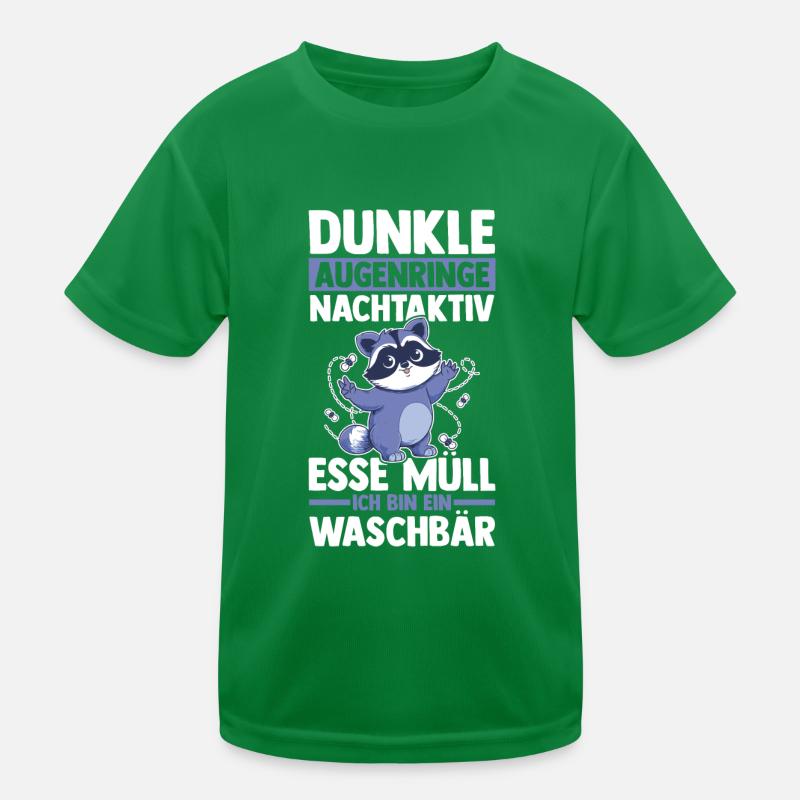 Waschbär Kinder Funktions-T-Shirt