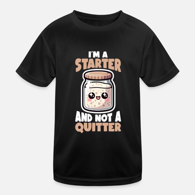 Sauerteigbrot Brot Backen Sauerteig Starter - Kinder Funktions-T-Shirt - Schwarz