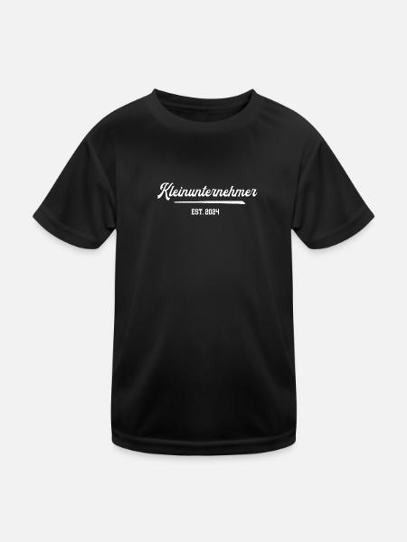 Kleinunternehmer 2024 Firma Gründen Unternehmer - Kinder Funktions-T-Shirt - Schwarz - Vorne