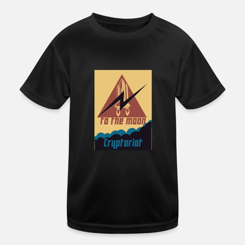 Cryptoriot - Kinder Funktions-T-Shirt - Schwarz