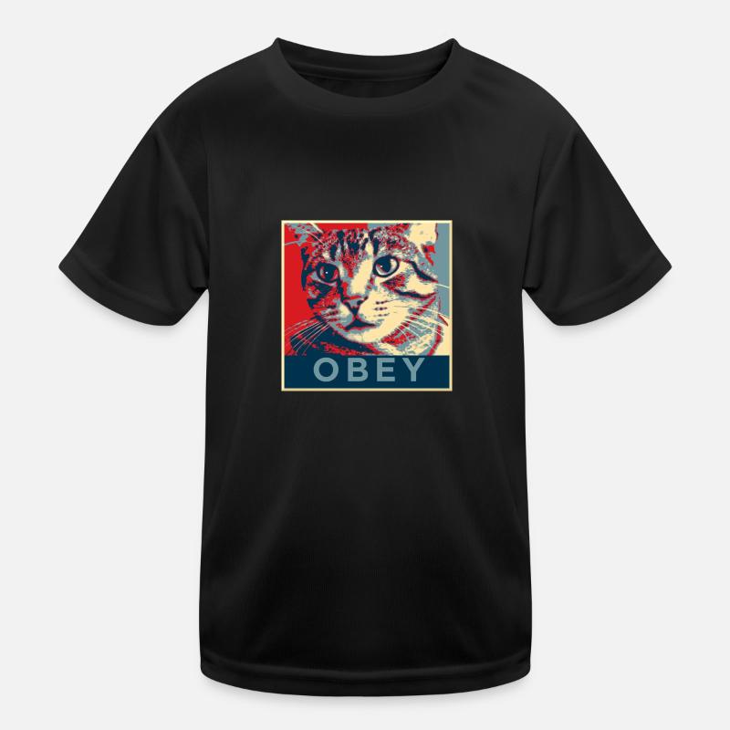 Obey the Cat! Kinder Funktions-T-Shirt