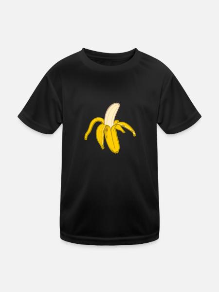 Banane - Kinder Funktions-T-Shirt - Schwarz - Vorne