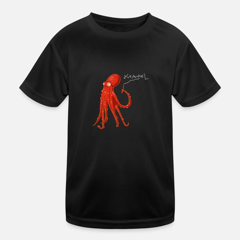 Krake krakelt (b) - Kinder Funktions-T-Shirt - Schwarz