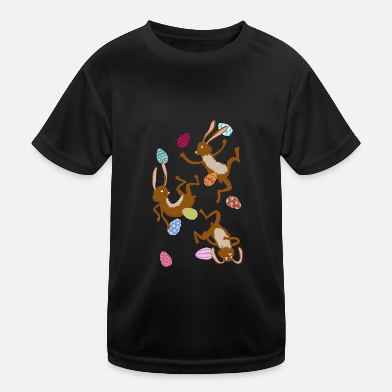 fallende Osterhasen Kinder Funktions-T-Shirt