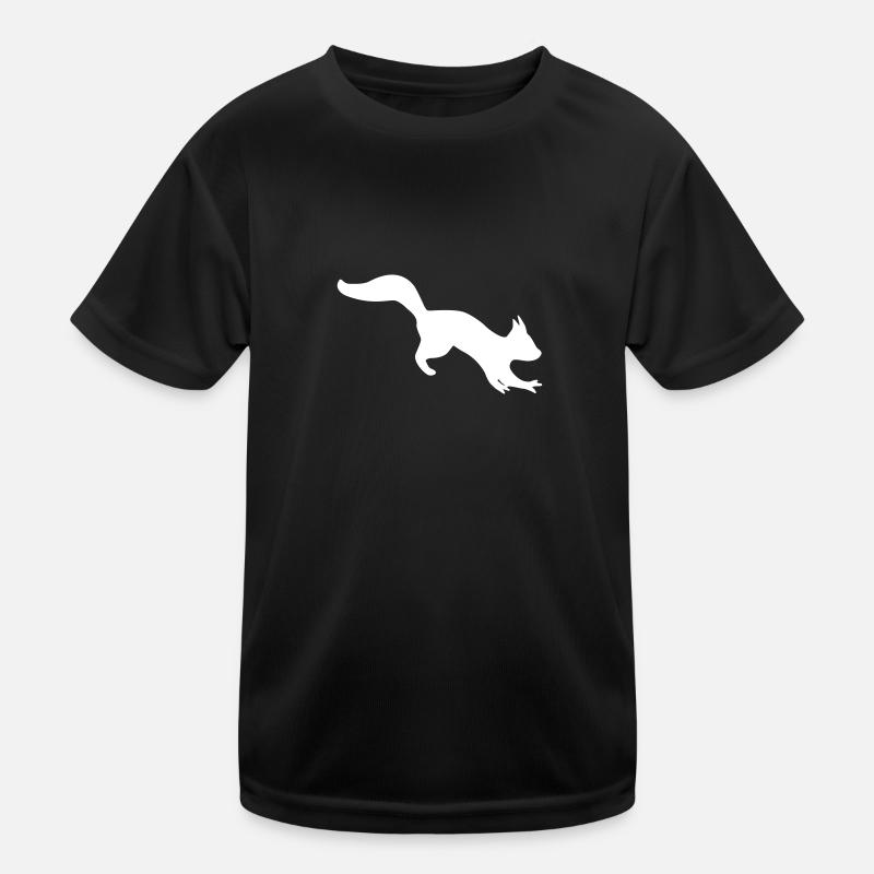 bouncing agile squirrel silhouette Kids Functional T-Shirt