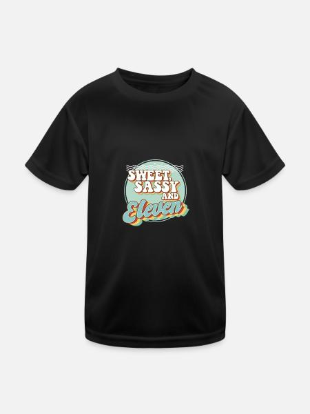 Sweet Sassy 11 11th Birthday Party Celebrant Bday - Kinder Funktions-T-Shirt - Schwarz - Vorne
