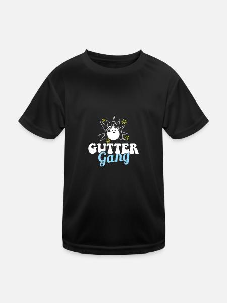 Gutter Gang Funny Bowling Team Club Coach Bowler - Kids Functional T-Shirt - black - Front