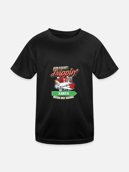 Straight Trippin' To Kenya With My Tribe Family - Kinder Funktions-T-Shirt - Schwarz