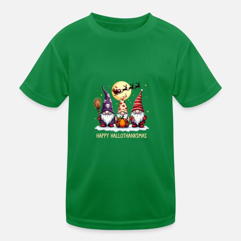 Frohes Hallothanksmas Zwerge Feier Kinder Funktions-T-Shirt