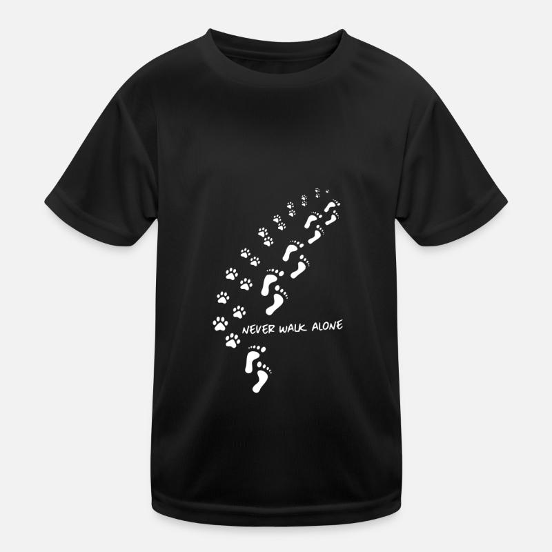 Never Walk Alone - traces - Kids Functional T-Shirt - black