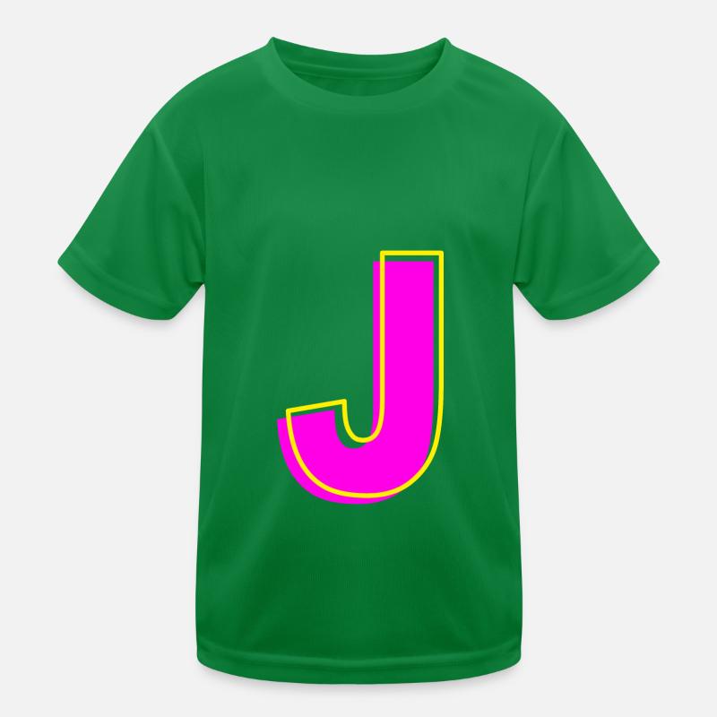 J - Dein Name - Dein Buchstabe Kinder Funktions-T-Shirt