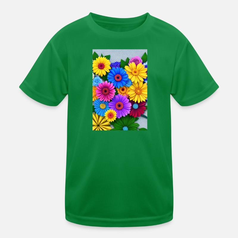 Multi Flowers Kids Functional T-Shirt
