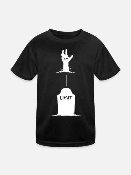 Limit blows up – hand lifts out of grave - Kids Functional T-Shirt - black - Front