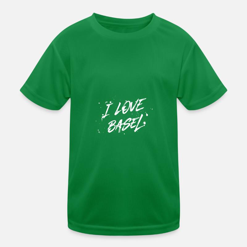 I Love Basel Kinder Funktions-T-Shirt