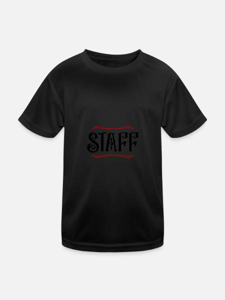 Staff Mitglied - Kinder Funktions-T-Shirt - Schwarz - Vorne