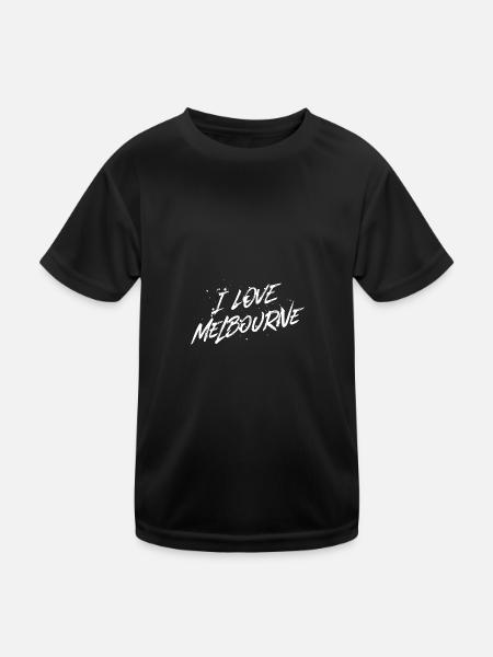 I Love Melbourne - Kinder Funktions-T-Shirt - Schwarz - Vorne