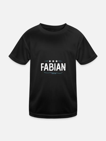 Fabian - Kinder Funktions-T-Shirt - Schwarz - Vorne