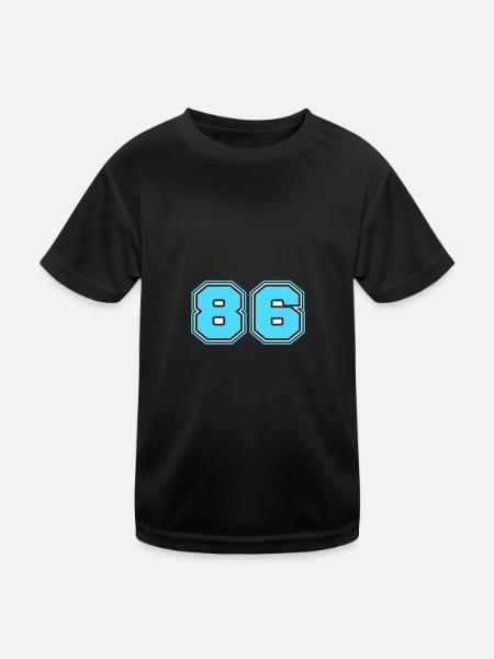 86 Numéro de numéro - T-shirt sport Enfant - noir - Devant