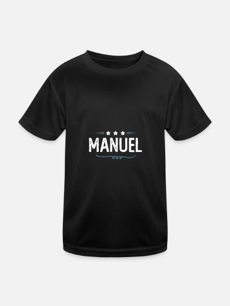 Manuel - T-shirt sport Enfant - noir - Devant