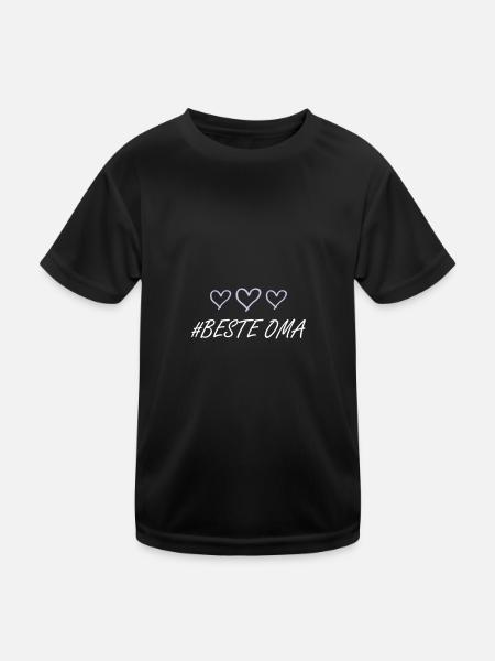 Best Granny Heart Love - Kids Functional T-Shirt - black - Front