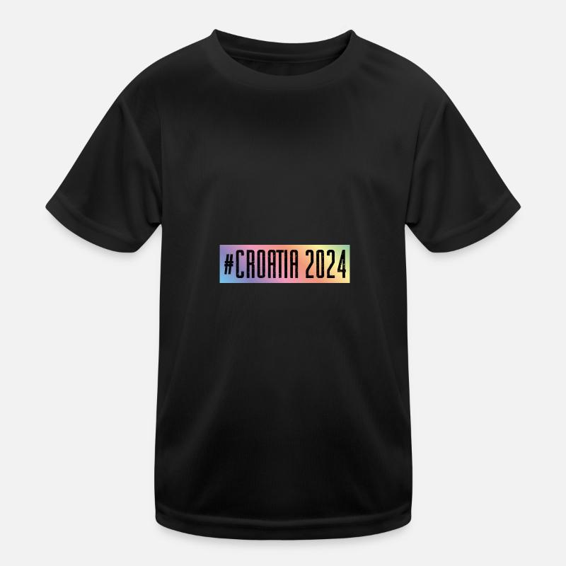 Croatia 2024 Colorful Kids Functional T-Shirt