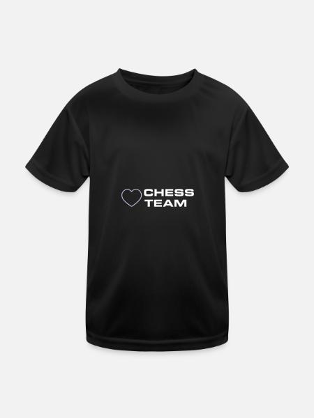 Chess Team Heart - Kids Functional T-Shirt - black - Front