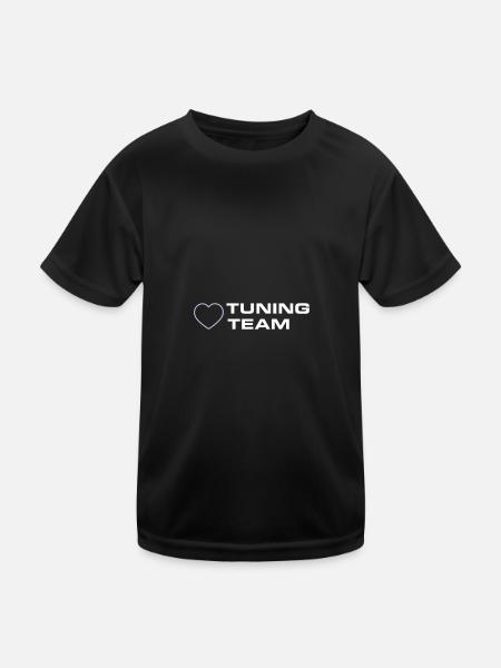 Tuning Team Herz - Kinder Funktions-T-Shirt - Schwarz - Vorne