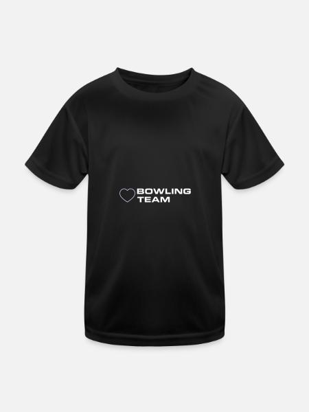 Bowling Team Herz - Kinder Funktions-T-Shirt - Schwarz - Vorne
