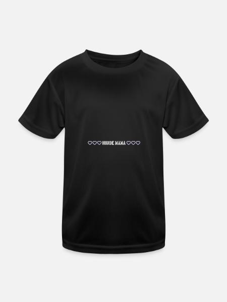 Hunde Mama Herz - Kinder Funktions-T-Shirt - Schwarz - Vorne
