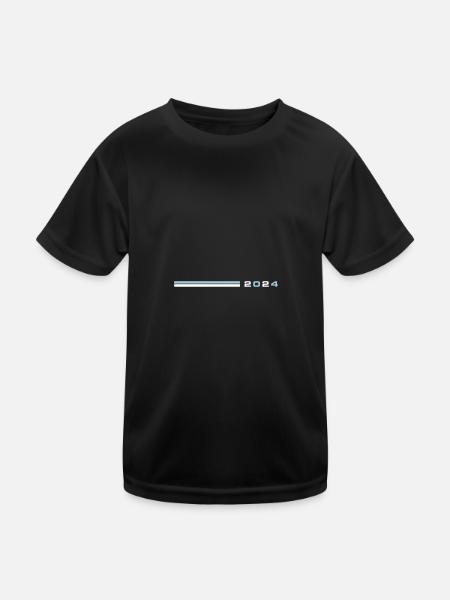 2024 year - Kids Functional T-Shirt - black - Front