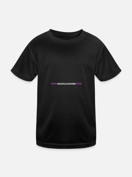 Junggesellenabschied herzchen - Kinder Funktions-T-Shirt - Schwarz - Vorne