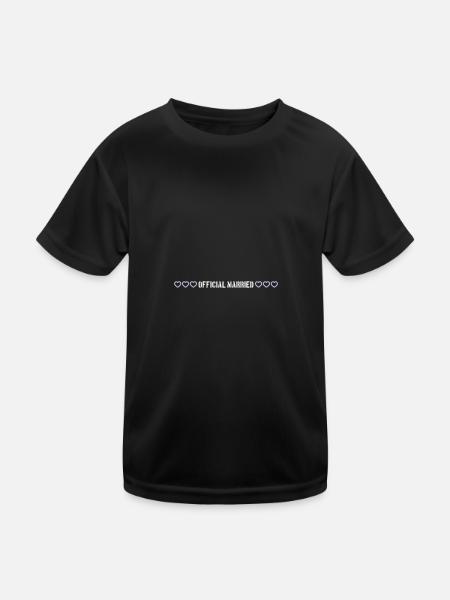 Married Wedding Heart - Kids Functional T-Shirt - black - Front