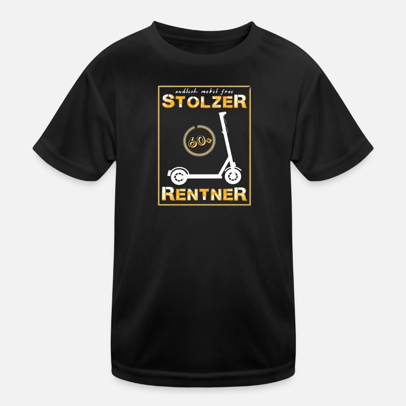 stolzer Rentner Scooter Kinder Funktions-T-Shirt