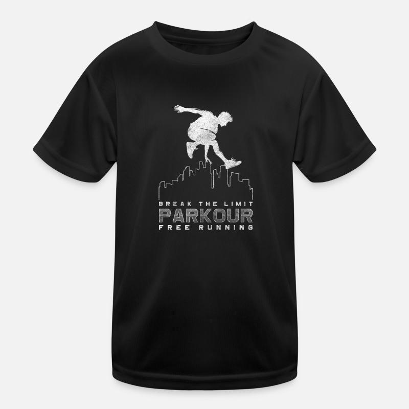 Parkour Sprung Kinder Funktions-T-Shirt